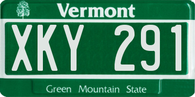 VT license plate XKY291