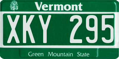 VT license plate XKY295