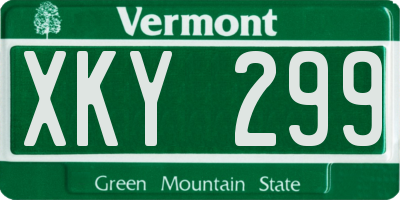 VT license plate XKY299