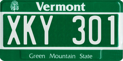 VT license plate XKY301