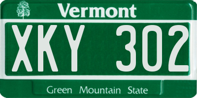 VT license plate XKY302