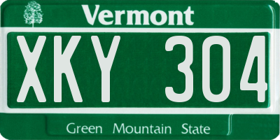 VT license plate XKY304