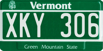 VT license plate XKY306