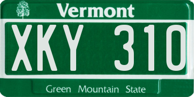 VT license plate XKY310