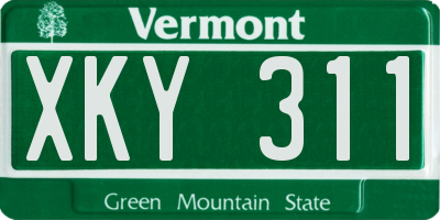 VT license plate XKY311