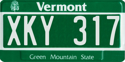 VT license plate XKY317