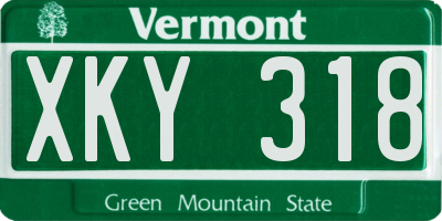 VT license plate XKY318