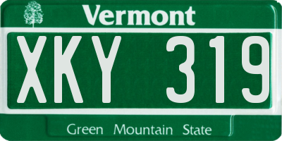 VT license plate XKY319