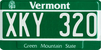 VT license plate XKY320