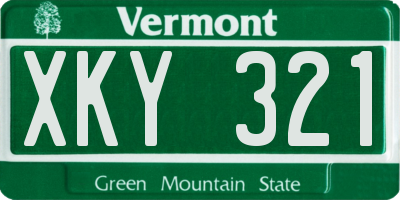VT license plate XKY321