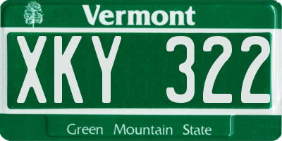 VT license plate XKY322