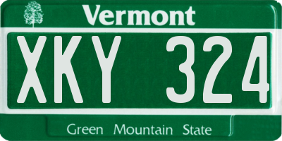 VT license plate XKY324