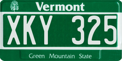 VT license plate XKY325