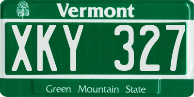 VT license plate XKY327
