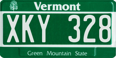 VT license plate XKY328