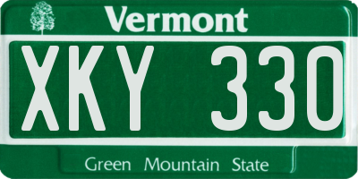 VT license plate XKY330
