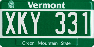 VT license plate XKY331