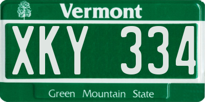 VT license plate XKY334