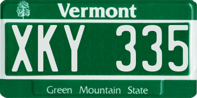 VT license plate XKY335