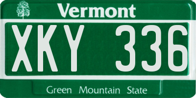 VT license plate XKY336