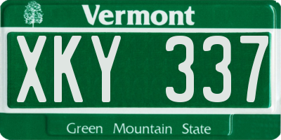 VT license plate XKY337