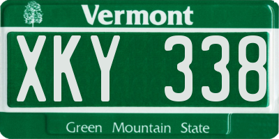 VT license plate XKY338