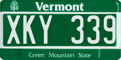 VT license plate XKY339