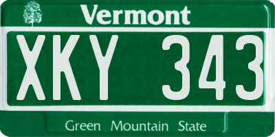 VT license plate XKY343