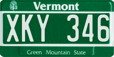 VT license plate XKY346