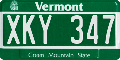 VT license plate XKY347