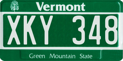 VT license plate XKY348