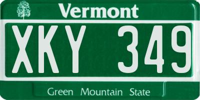 VT license plate XKY349