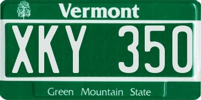 VT license plate XKY350