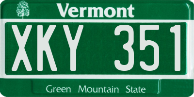 VT license plate XKY351