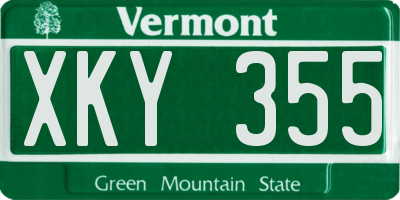 VT license plate XKY355