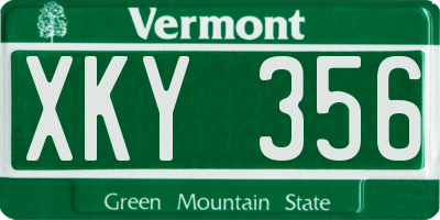 VT license plate XKY356