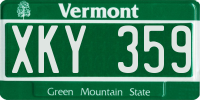 VT license plate XKY359