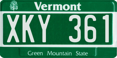 VT license plate XKY361