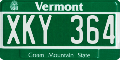 VT license plate XKY364