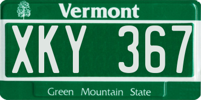 VT license plate XKY367