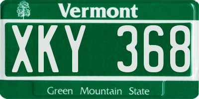 VT license plate XKY368