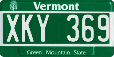 VT license plate XKY369