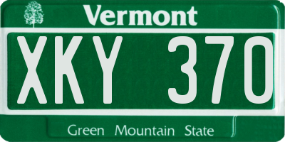 VT license plate XKY370