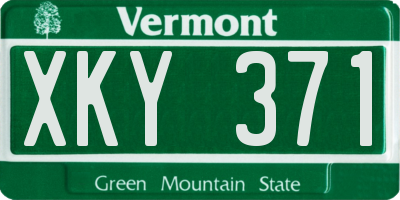 VT license plate XKY371
