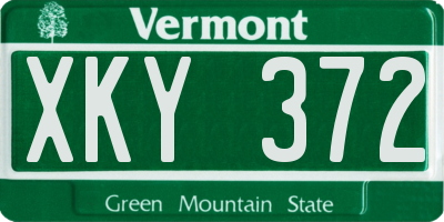 VT license plate XKY372