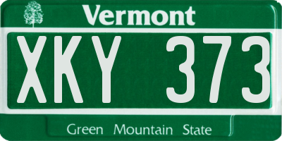 VT license plate XKY373