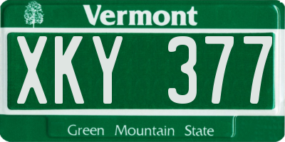 VT license plate XKY377