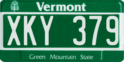 VT license plate XKY379