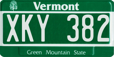 VT license plate XKY382