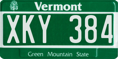 VT license plate XKY384